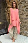 The Bertie Two Piece Layer Top Coral